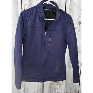 Swiss Tech Jacket Plum Purple M Thermal Waffle Knit Pocket Full Zip Collar Sport